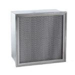 Rectangular air filter with metal frame and grid pattern for improved indoor air quality by Barker Heating & Cooling.